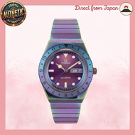 [TIMEX] Watch Q Timex Purple Dial Stainless Steel Acrylic Quartz Watch Brand TW2W41100 Ladies Purple