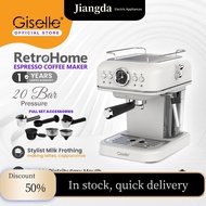 Giselle 20 Bar 1.0L Espresso Coffee Maker Retro Automatic Machine with Milk Frothing (950W)