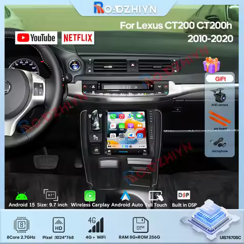 9.7″Car Multimedia Video Player For Lexus CT200 CT200h 201-2020 GPS Navigation Upgrade Wireless Andr