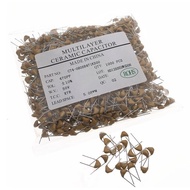 1000pcs Multilayer ceramic capacitor 0.1UF 104 100NF 50V 104M P=5.08mm Monolithic ceramic capacitor