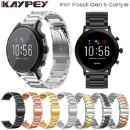 22MM Stainless Steel Strap For Fossil Gen 4 Q Explorist HR/Gen 5 Smart Watch Band Bracelet Replaceable Wrist Strap Gen5 5 Correa