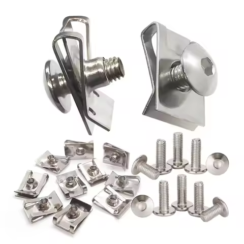 10 sets 304 Stainless Steel U Type Clips Thread M6 M5 M4 5mm 6mm 4mm Reed Nuts and Bolts Screws for 