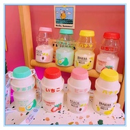LP-6 STMQM 450ml Yogurt Plastic Water Bottle for Girls Children Tour Fruit Drinking Bottle Kawaii Milk Yakult Cup Mugs A