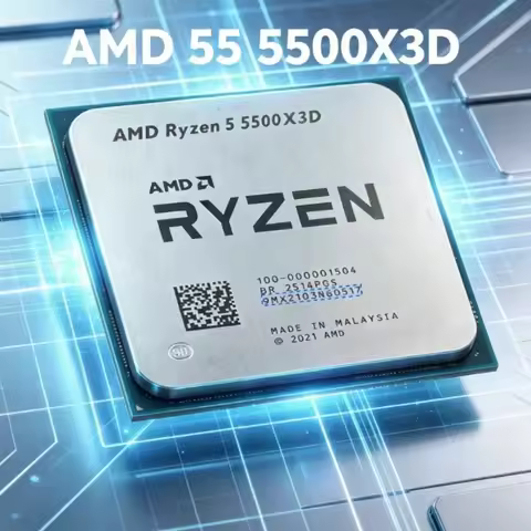 High Performance AMD Ryzen 5 5500X3D CPU AM4 6C12T 3.0GHz Up To 4.0GHz L3 96MB 7nm DDR4 105W No Cool