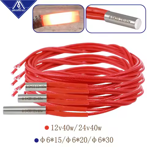 Mellow 3D Printer 6*15MM 6*20MM 6*30MM 12V/24V 40W Heater Cartridge For Sidewinder X1 SW-1 Ender 3 J