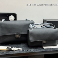 C/New model genuine leather with lychee texture, silver buckle flap shoulder bag, versatile and prac