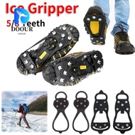 DOOUR 1 Pair Ice Gripper Spike, Spike Universal Shoes Crampons,  Anti-Slip 5/8 Teeth Spike Grips Cle