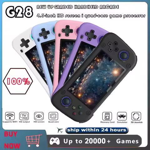 G28 Retro Handheld Video Game Console Linux System 4.3 Inch IPS Screen Portable Pocket Video Player 