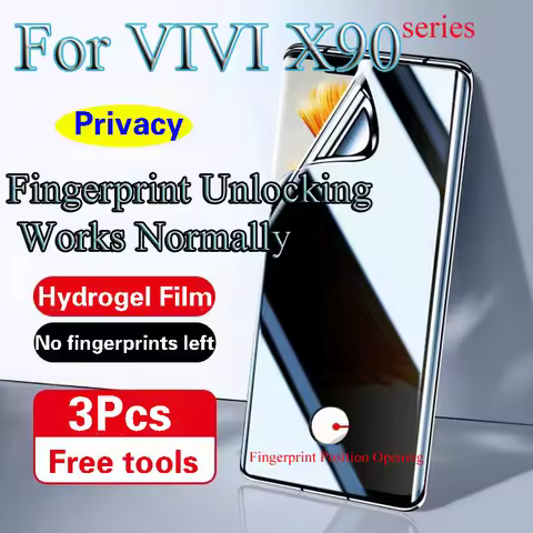 X90Pro+ Anti-peeping Hydrogel Film For VIVO X90 Pro Privacy Screen Protector X90s Fingerprint Unlock
