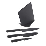 IKEA JAMFORA KNIFE BLOCK WITH 3 KNIVES