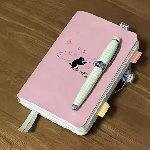 A6 Cute Penguin Cartoon Notebook Handwriting Journal Blank Inner Pages Daily Planer Schedule Noteboo