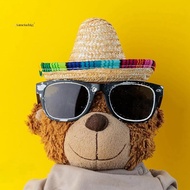 6 Pack Small Sombrero Hats, 6.5 Inch Natural Straw Hats Sombrero Party Hats Dolls Pets Themed Party 