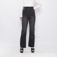 VIERLIN - Jeans 1145 - FLARE JEANS CUTBRAY HW Flare Jeans High Waist Jeans