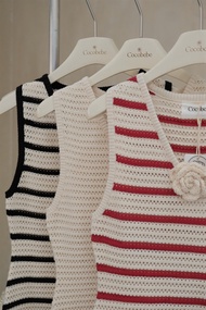 Áo sát nách len dệt kim đính hoa ZOEY TOP