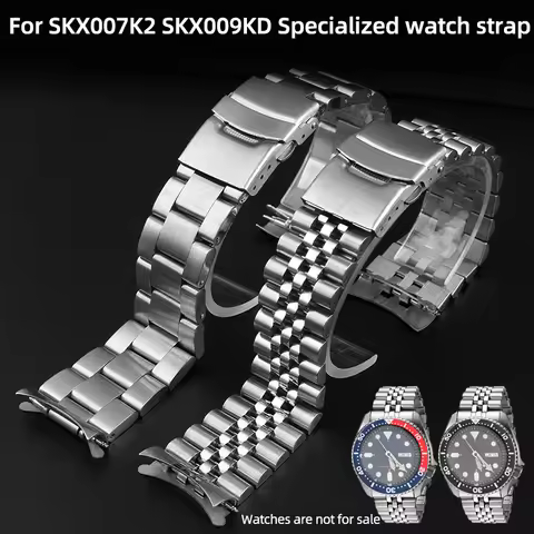 22mm watch strap For Seiko 5 Series SKX007K2 SKX009 SRPD63K1 SRPD51K1 Special Stainless Steel Watch 