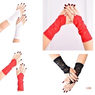 10MK Evening Dress Gloves for Women Lady Fingerless Gloves Proms Dress up Flapper Gloves 1920s Theme Gloves