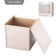 หม้ออบขนมปัง Pullman ทรงสี่เหลี่ยม450กรัมพร้อมฝาปิด1Lb ความจุแป้งถาดใส่ขนมปังปิ้งไม่ติดสำหรับสำหรับอ