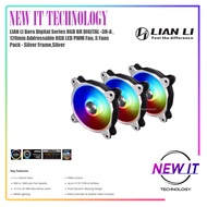 LIAN LI Bora Digital Series RGB BR DIGITAL -3R-A , 120mm Addressable RGB LED PWM Fan, 3 Fans Pack - 