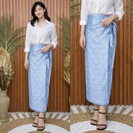 Baby Blue Women's Songket Wrap Modern Palembang Songket Skirt/