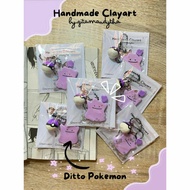 Handmade Keychain Pouch Ditto Pokemon Ditto Keychain/ Pokemon Ball Charm/