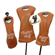 Leather Head Cover Golf Classic DRIVER WOOD FAIRWAY HYBRID RESCUE 1 2 3 4 5 6 Premium Thick Leather 