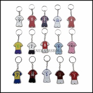 GANTUNGAN Acrylic Keychain Jersey Model Football Club Ronaldo Messi Salah Lewandowski Haaland Neymar