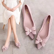 2024 Pointed Toe Hollow Sandals Women Travel Hollow Shoes Jelly Shoes Flat Plastic Bow Beach Shoes 2024 Pointed Toe Hollow Sandals Women Travel Hollow Shoes Jelly Shoes Flat Plastic Bow Beach Shoes