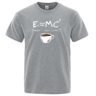 Energy=Milk+Coffee Printing Men Tshirt Casual Breathable Tshirts Funny Cotton Loose Tees Shirts Stre