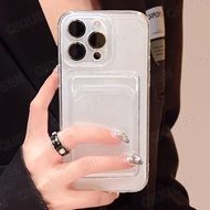 Transparent Clear Phone Case For Redmi Note 13 Pro Plus/ Note 11 12 Pro 11S 12S With Wallet Clip Card Holder