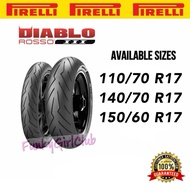 TAYAR PIRELLI DIABLO ROSSO 3 TUBELESS TYRE MOTOR 110/70-17 140/70-17 150/60-17