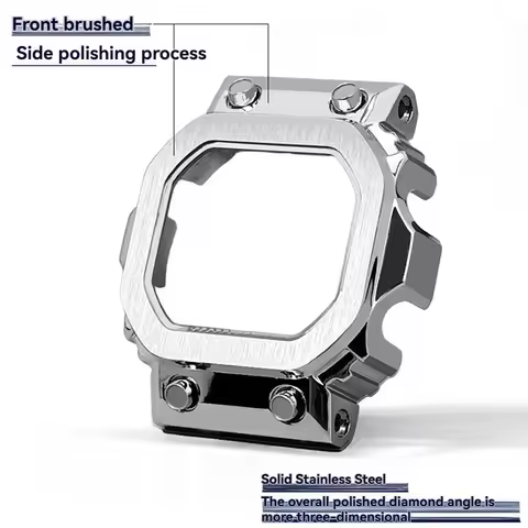 Carved Metal Case Mod Kit Stainless Steel Watchband Bracelet For Casio GX56 GXW-56BB GX-56BB Big G W