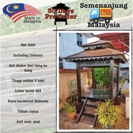 Gazebo 4x4 Pondok Kayu hiasan taman buatan tangan
