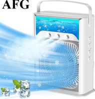 Portable Air Cooler, Mini Air Conditioner Fan USB Cooling Fan with 7 LED Lights 3 Speeds 3 Spray Modes Mini Air Cooler f