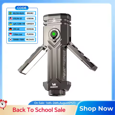 Wurkkos HD02 Flashlight 21700 Rechargeable Battery USB Portable Camping Emergency Car Repair Magneti