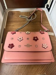 Coach 粉色花朵鏈條包