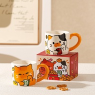 Cute Cat Ceramic Mug Festive Lucky Cat Cup Souvenir Household Couple Water Cup Girl High-value