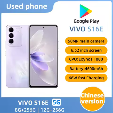 Vivo S16e 5g ROM 256GB CPU Exynos 1080 50MP Camera 4600mAh 6.62in 2400x1080px 66W Used Phone