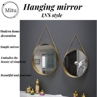 Ins Wall Hanging Mirror Make up Mirror Toilet Mirror Tandas Small Round Mirror Round mirror bathroom mirror cermin dinding hiasan ruang tamu aesthetic mirror