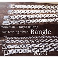 Wholesale Bangle Bracelet for Men &amp; Women 925 Sterling Silver Original Rantai Gelang Tangan Silver Bangle