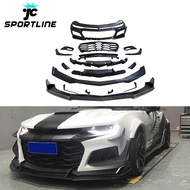 1LE Car Bumper with SS Carbon Front Lip Splitter Canards for Chevy Camaro SS ZL1 LS LT 16-18