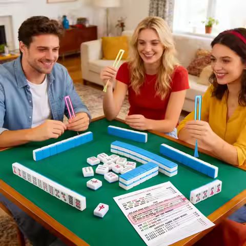 Mahjong Line Marker 4 Piece Acrylic Guide Highlighter Ruler For Mahjong Cards For Beginners Strategy