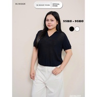 BIGSIZE V-neck polo shirt – 26HAL001 - [BU Bigsize Young] polo shirt women polo t shirt woman polo w