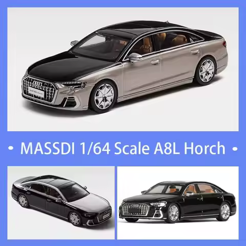 MASSDI Diecast 1/64 Scale A8L Horch AD1800 AD1801 AD1802 Alloy Car Model Static Collection Decorated