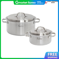 Hanil Stainless Split Induction 5-Ply 304 Stainless Steel Cookware Set 2-Piece C (18cm + 24cm)