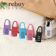 REBUY Suitcase Combination Lock, Digit Anti-theft Mini Combination Padlock, Portable Plastic 3 Dial Digit Safty Backpack Combination Lock Female/Male