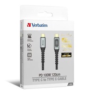 ✅ 現貨順豐免運費 - Verbatim PD 100W Type C to Type C 即時顯示PD 充電傳輸線（120cm) [香港行貨]
