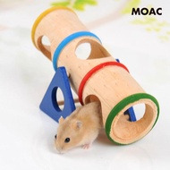 [ Wooden Hamster Swing Tunnel Toy Hamster Swing Toy Hamster Hamster Tube House Small Size Animals