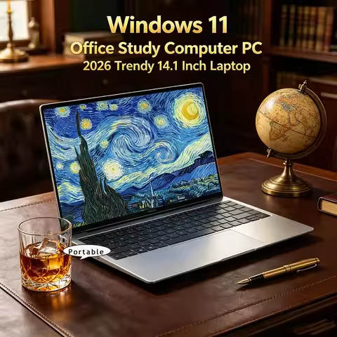 Compact 14.1 Inch Laptop Intel 6500Y 32GB RAM 2TB SSD 5000mAh Windows 11 Fingerprint Unlock Business