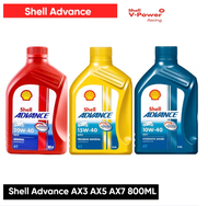 Shell Advance 4T Fully Synthetic Based Engine Oil Ax3 20w40 AX5 15w40 Ax7 10w40 800ml