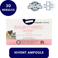 Hivent Salbutamol Nebule 2.5mL For Pets & Humns l 5, 10 & 30 Nebules